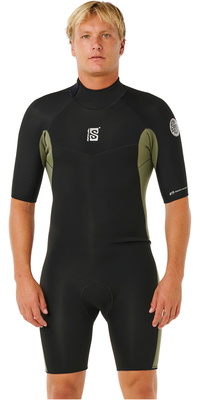 2026 Rip Curl Mens Dawn Patrol 2mm Back Zip Shorty Wetsuit 11TMSP - Deep Cactus